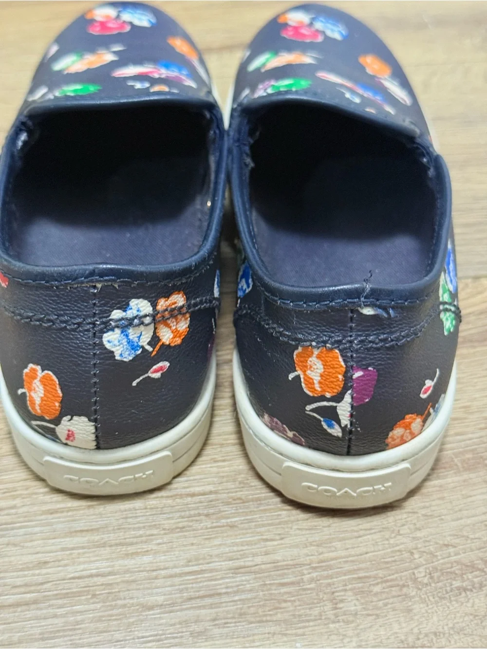 Coach Navy Floral Slip-On Sneakers